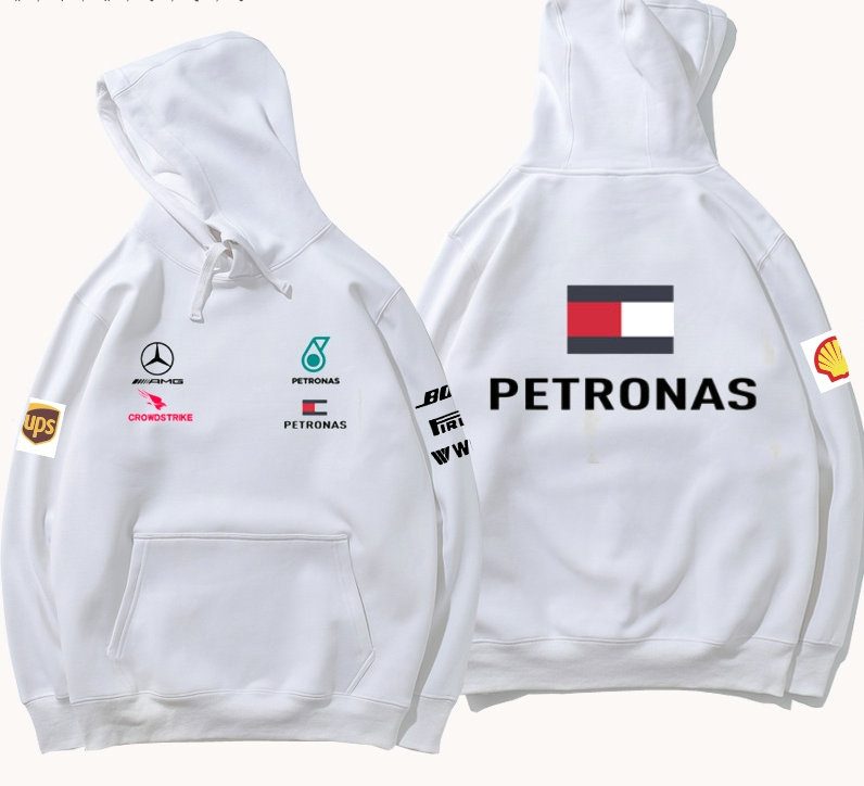 Sweat à capuche CrowdStrike Mercedes AMG Petronas Motorsport Team F1 Coton Homme Poche Kangourou